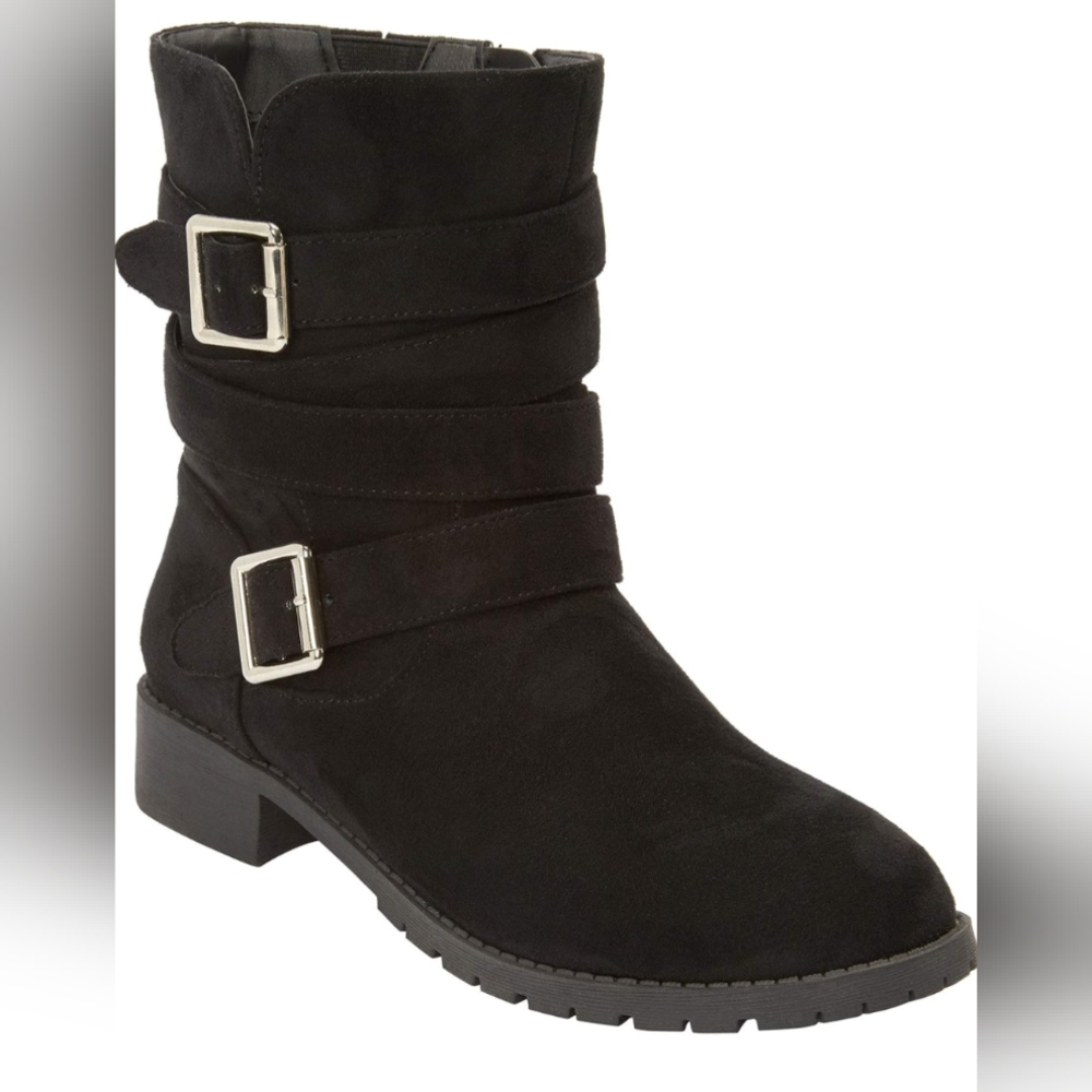 ComfortView Mid Calf Suede Booties